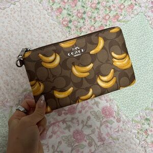Coach Monogram Brown Wallet with Bananas (NWT, Rare)